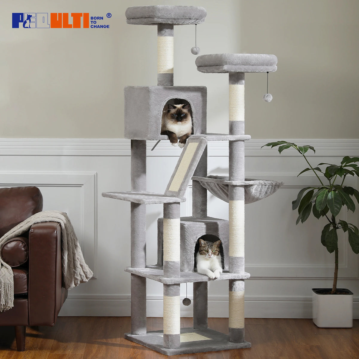 Multi-Level Plush Cat Tree & Condo