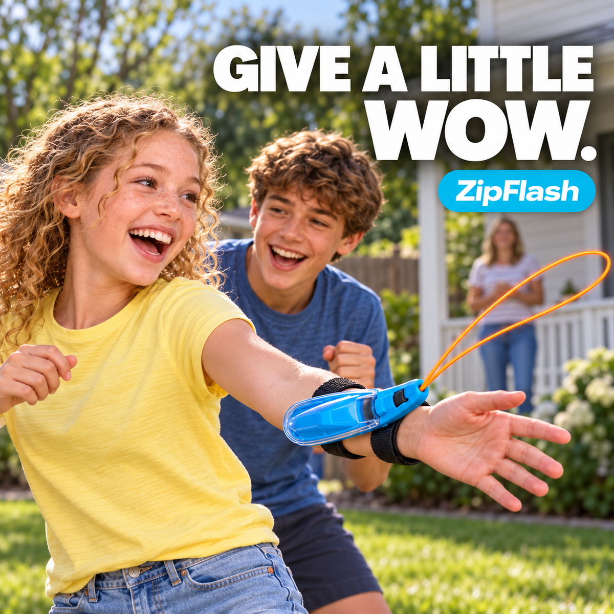 ZipFlash Blue toy, American kids and teens gift play scene